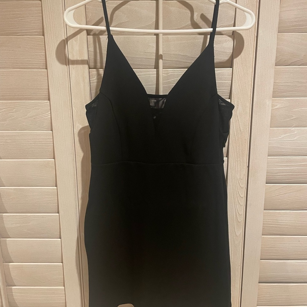 Petite S - Express Mesh bodycon black mini dress